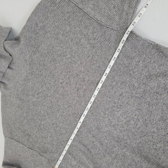 Free People Women's‎ Gray Ribbed Knit Tunic Turtleneck Pullover Sweater Size M - Picture 10 of 11